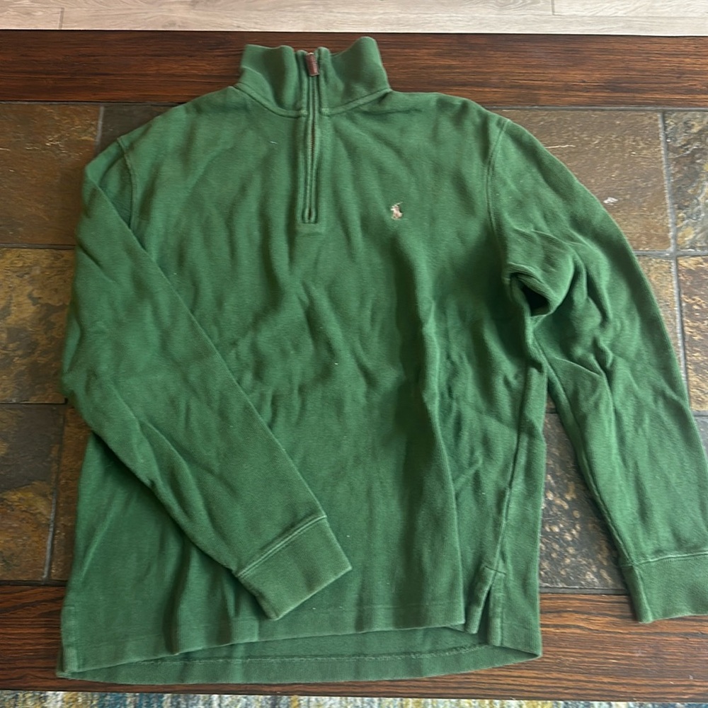 Green Polo by Ralph Lauren quarter zip, like new !!
